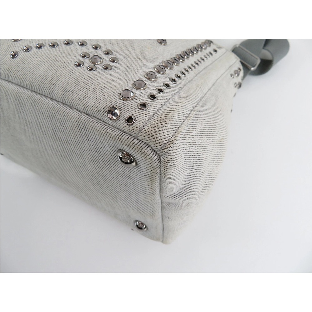 Prada Cream Studded Tote Bag - Picture 6 of 16